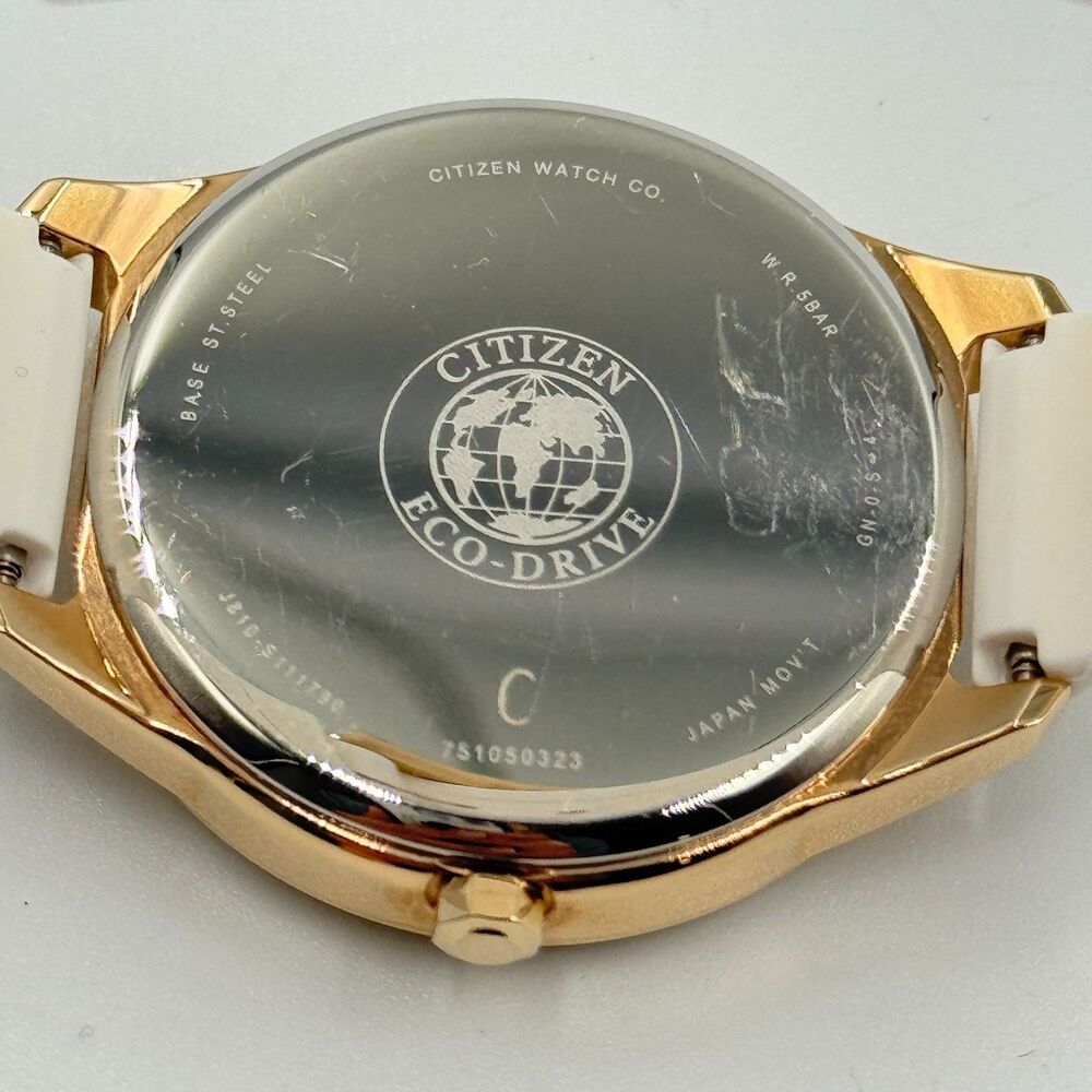 Citizen Chandler FE6103-00A Womens White Crystal Eco-Drive Gold Watch - Picture 11 of 16